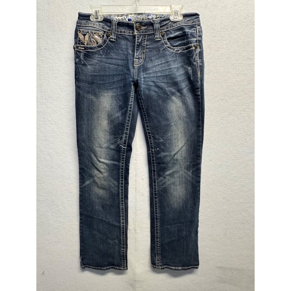 Adiktd Womens Distressed Embellished Jeans Size 6/W28 Regular Fit